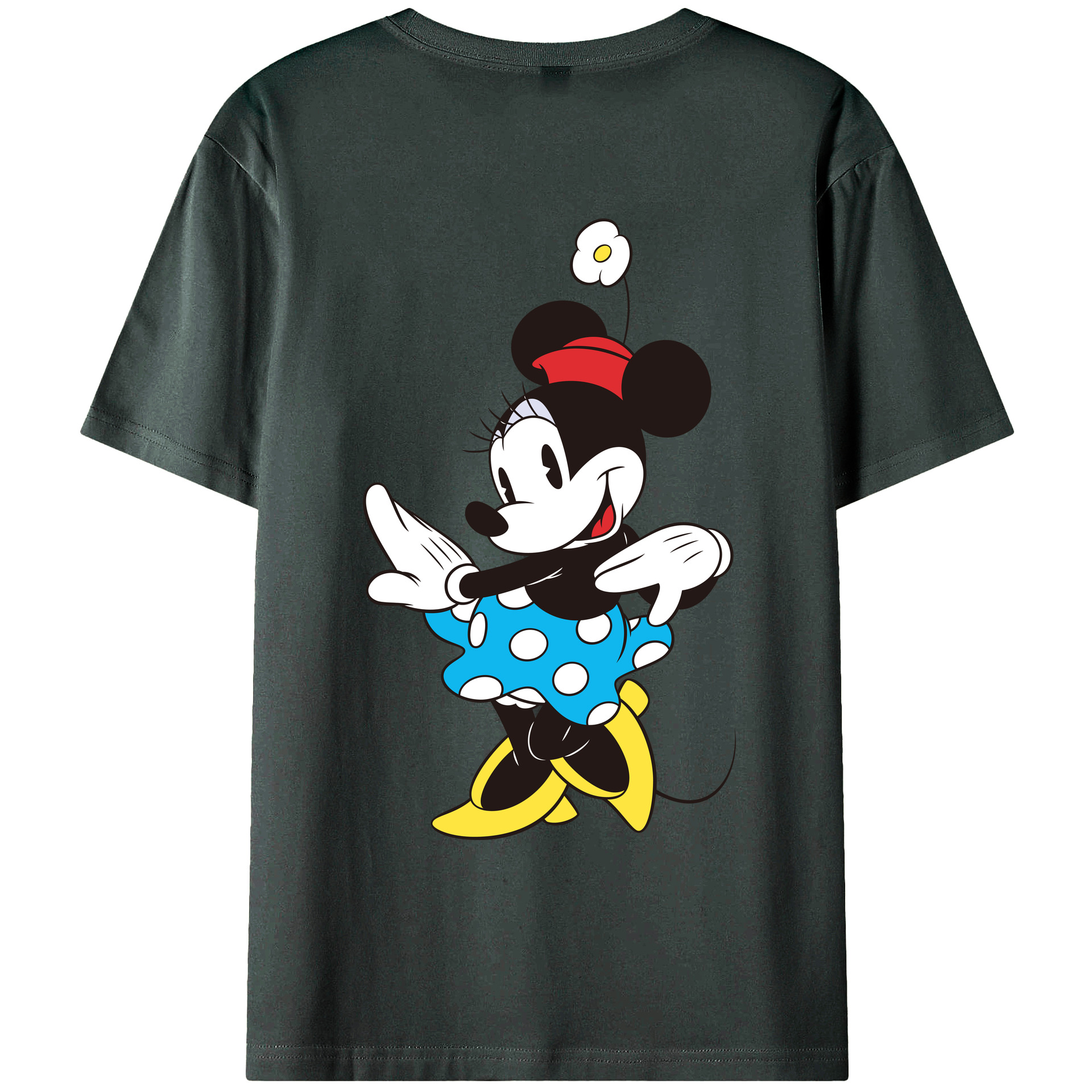 ミッキーマウス Mickey Mouse 綿100％ メンズ半袖Tシャツ（バックプリント） 通気性